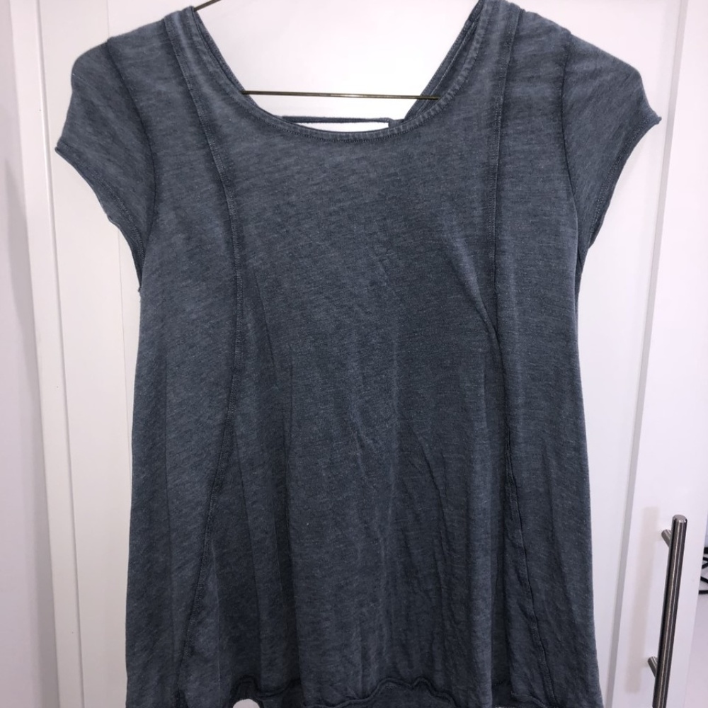Gray/Blue Short Sleeve Top